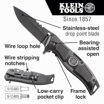Klein Tools 80115 Backpack Kit with Tradesman Pro 39-Pocket Backpack and Electricians Pocket Knife, 2-Piece