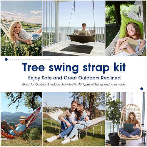 Safe Tree Swing Straps Hanging Kit with Two Alloy Carabiners 2,200lb Breaking Strength Easy and Fast Installation Swings or Hammocks (3.3ft) - size: 3.3ft