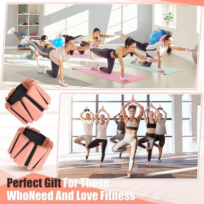 Vinsot Pilates 2Lbs Each(Set of 4) Wrist Ankle Weights for Women, Wearable Arm Leg, Adjustable Weighted Wristbands Arm Leg Weights Suitable for Walking Swimming Running Yoga Gym - color: Flesh color