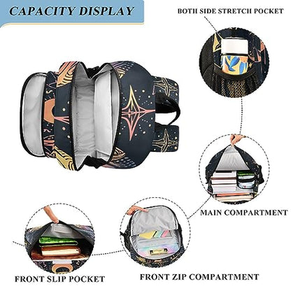 ALAZA Moon Stars Alchemy Witch Laptop Backpack Purse for Women Men Travel Bag Casual Daypack with Compartment & Multiple Pockets - color: Alchemy