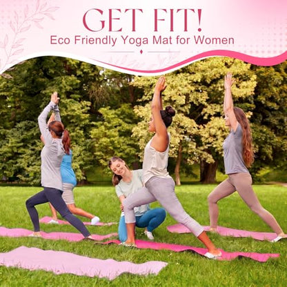3 mm Thick Yoga Mat Bulk, Non Slip Exercise Workout Fitness Pad for Women Men, Gym Home Yoga Pilates, Easy to Clean, Sturdy PVC - color: Pink Series Color