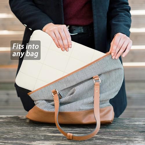 Puffy Laptop Sleeve 14 Inch Matte Beige, Waterproof Carrying Case Bag for Women, Fluffy Computer Case Compatible with MacBook Pro 14 Inch, MacBook Air M2 M1, Asus/Dell XPS/Lenovo - color: Matte Beige, size: 14-inch