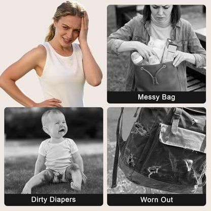 Diaper Bag Backpack, Lightweight Baby Bag with Insulated Bottle Pockets, Changing Pad, Stroller Straps and Luggage Sleeve, Unisex for Mom and Dad, 25L Brown - color: Brown, size: Large