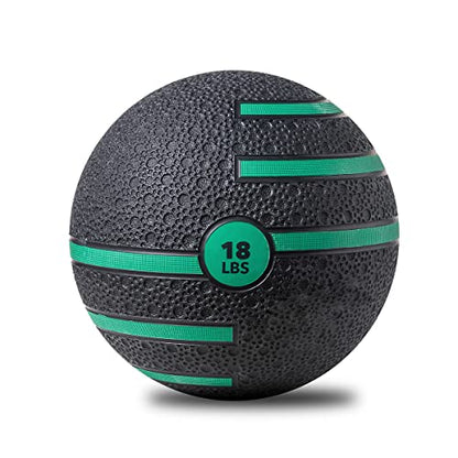 JFIT Dual Texture Medicine Ball – Weighted Exercise Ball for Strength, Core & Functional Fitness Training - style: 18lb