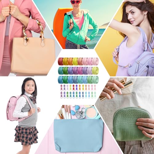Syhood 24 Colors Zipper Repair Kit, #5 Nylon Coil Sewing Zippers Sewing Supplies Zipper Tape Zippers by the Yard with 96 Pcs Zip Pulls Sliders Purse Hardware for Bags Making(24yard,Macaron) - color: Macaron