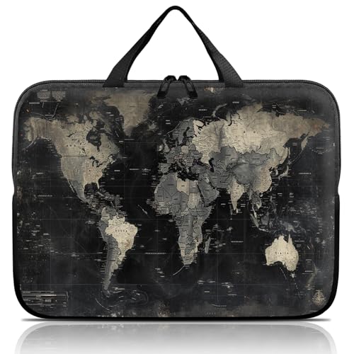 14 15 15.4 15.6 inch Laptop Handle Bag Computer Bag, Pouch Holder Notebook Sleeve Cover Soft Case Compatible for Dell,Lenovo,Toshiba HP, Asus Notebook-Old Map - color: Old Map