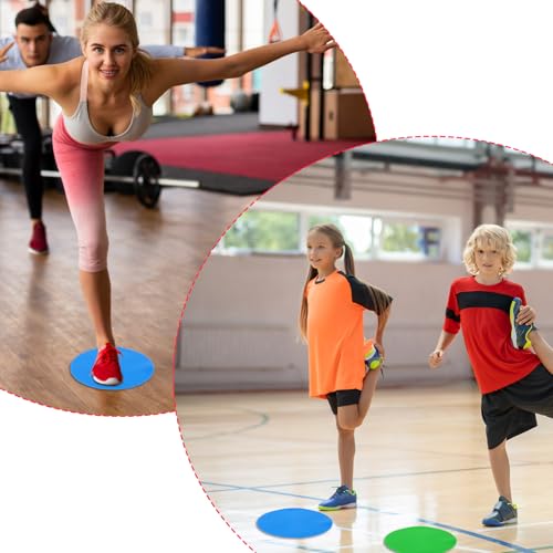 18-Piece Spot Markers for Sports, 9-Inch Rubber Circles for Gym & Training, Non-Slip Poly Spot Markers for Soccer, Basketball, Agility Drills & Classroom Activities