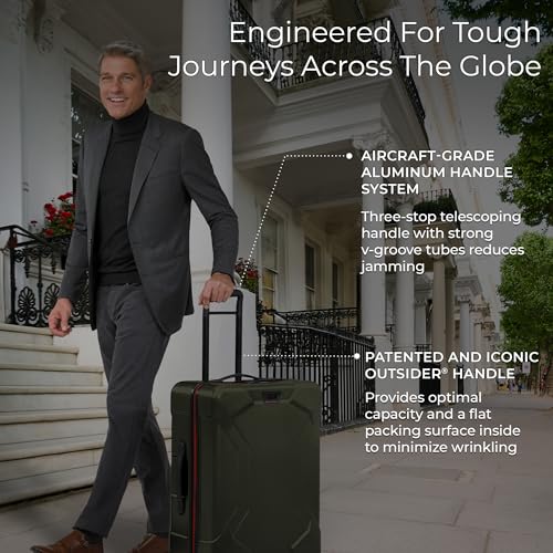 Briggs & Riley 27 Inch Medium Checked Luggage - Hardshell Heavy Duty Travel Suitcase Spinner with TSA Lock - Integrated Garment Compartment System - Torq Collection - Hunter Green - color: Hunter, size: 27"