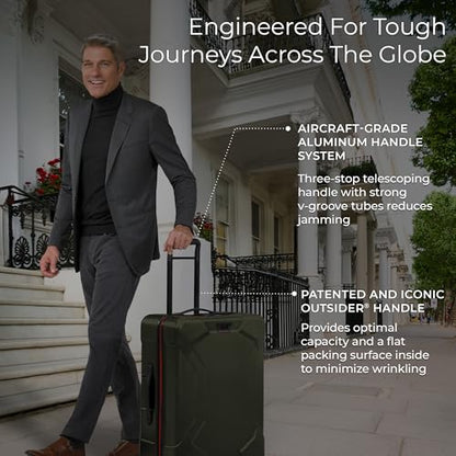 Briggs & Riley 27 Inch Medium Checked Luggage - Hardshell Heavy Duty Travel Suitcase Spinner with TSA Lock - Integrated Garment Compartment System - Torq Collection - Hunter Green - color: Hunter, size: 27"