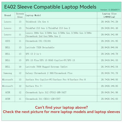 Smatree Elite Laptop Sleeve for 13 inch Lenovo ThinkPad, Lenovo 500w/300e, ASUS Chromebook, DELL Latitude/XPS 13, Samsung Galaxy Chromebook, Microsoft Surface, Protective Laptop Case with Pocket(E402) - size: 13 inch/E402/Size: 30.7*21.2cm