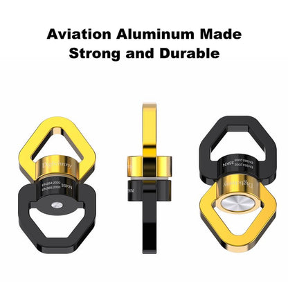 2 Pack Swing Swivel Heavy Duty, Aluminium Alloy 35KN Tree Swing Swivel Spinner for Children's Swing,Aerial Yoga,Web Tree Swing,Hanging Hammock Indoor Outdoor(Black-Gold with 4 Carabiners) - style: Black Gold-2 Pack with 4 Carabiners