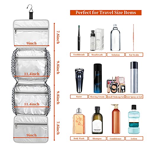 Bosidu Hanging Travel Toiletry Bag,Large Capacity Cosmetic Travel Toiletry Organizer for Women with 4 Compartments & 1 Sturdy Hook,Perfect for Travel/Daily Use/Christmas - color: Plaid