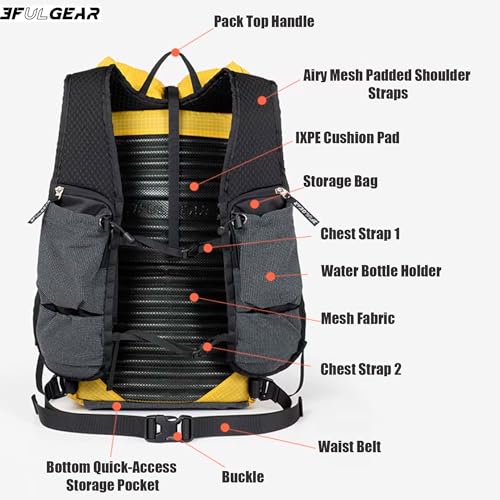 3F UL GEAR Koala Backpack 20L - Ultra-Lightweight UHMWPE Waterproof Daypack for Men & Women | Hiking & Outdoor Travel - color: Galaxy Grey