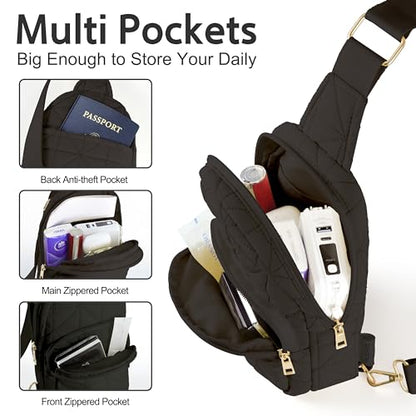 REVOTRA Crossbody Bags for Women Sling Bags Fanny Pack Chest Bag Travel Purse Anti Theft Mother's Day Birthday Gifts for Women Mom Sister Wife Black - color: Black Small Crossbody