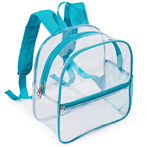 Mini Clear Backpack 12"x6"x12" Stadium Approved See Through Bag Waterproof PVC Small Transparent Backpacks for Festival Sport Event Concerts, Green | Small Clear Backpack for Girls, Mochila Transparente Para Mujer, Stadium Approved Transparent Bag for Fes