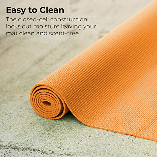 10-Pack Yoga Mat, 68" x 24" Non Slip Exercise Mat, 4mm Thick Gym Mat for Fitness and Stretching, Bulk Non Toxic Yoga Mats for Schools and Studios - color: Orange