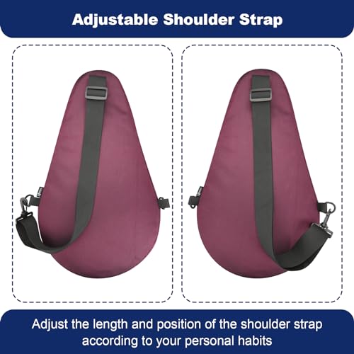 Cosmos Padel Racket Bag Pickleball Paddle Sling Backpack Padel Racquet Storage Bag, Padel (Paddel Tennis) Equipment Carrying Bag with Mesh Pocket for 2 Paddles Ball Water Bottle & Accessory - color: Burgundy