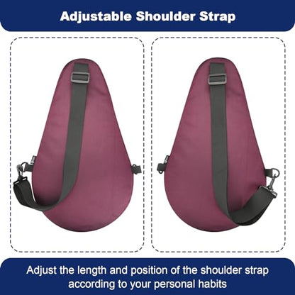 Cosmos Padel Racket Bag Pickleball Paddle Sling Backpack Padel Racquet Storage Bag, Padel (Paddel Tennis) Equipment Carrying Bag with Mesh Pocket for 2 Paddles Ball Water Bottle & Accessory - color: Burgundy