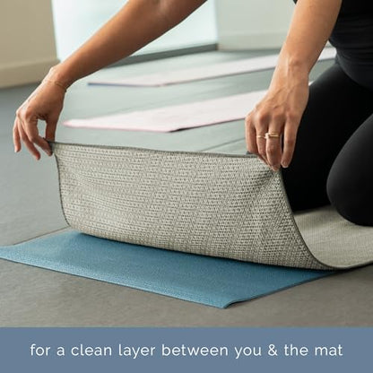 S&T INC. Yoga Mat Towel with Non-Slip Grip, Enhanced Silicone Grip, Soft and Absorbent for Gym, Pilates, and Hot Yoga Mat, 1 Pack, 24 inches x 72 inches, 340GSM, Grey - color: Grey