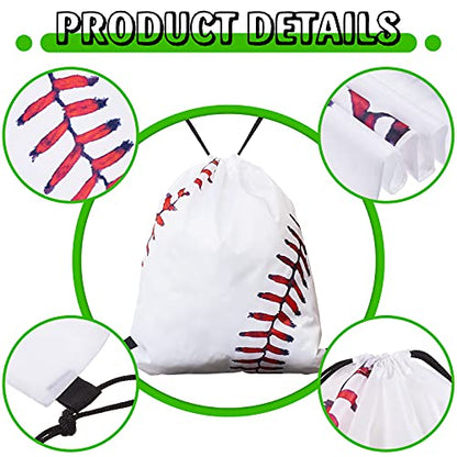 Frienda Baseball Drawstring Backpack Bag Baseball Drawstring Party Favor Bags for Gym Sports Teams(60 Pieces)