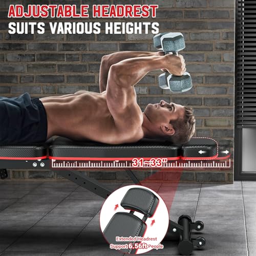XDDIAS Workout Bench, Adjustable Weight Bench with Leg Extension and Leg Curl, Extended Headrest, 900LBS Preacher Curl Bench Incline Decline Flat Workout Bench for Home Gym Full Body Exercise - color: Black+Textural