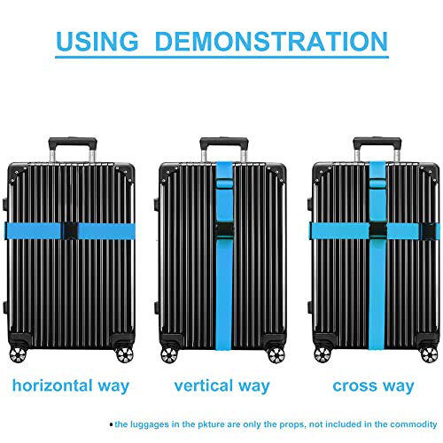 Luggage Straps for Suitcases TSA Approved Travel Belt 4 Pack by Chelmon (Sky Blue) - color: Sky Blue