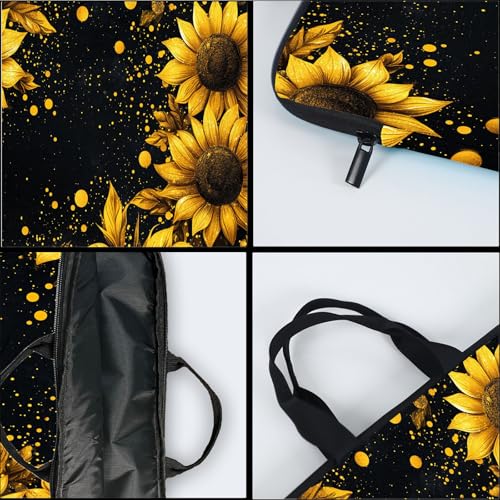 15-Inch Laptop Sleeve – Stylish, Lightweight, Shockproof, Water-Resistant Case for Lenovo, HP, Dell, Asus Notebooks - Sunflowers on Black Background - color: Sunflowers on Black Background