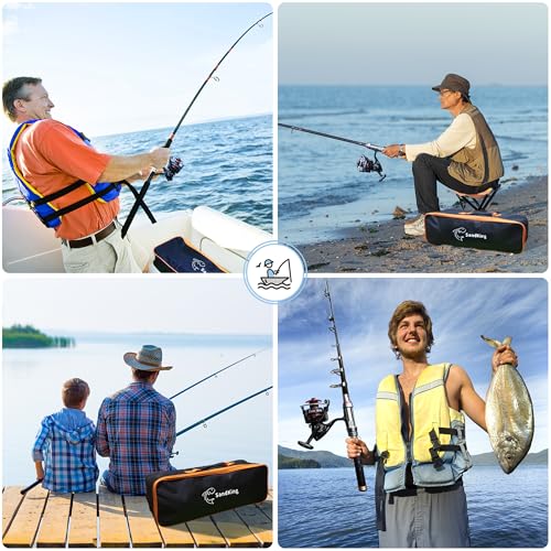 Fishing Pole Kit, Carbon Fiber Telescopic Fishing Rod and Reel Combo with Spinning Reel, Line, Bionic Bait, Hooks and Carrier Bag, Fishing Gear Set for Beginner Adults - size: Upgraded 6.89FT/2.1M