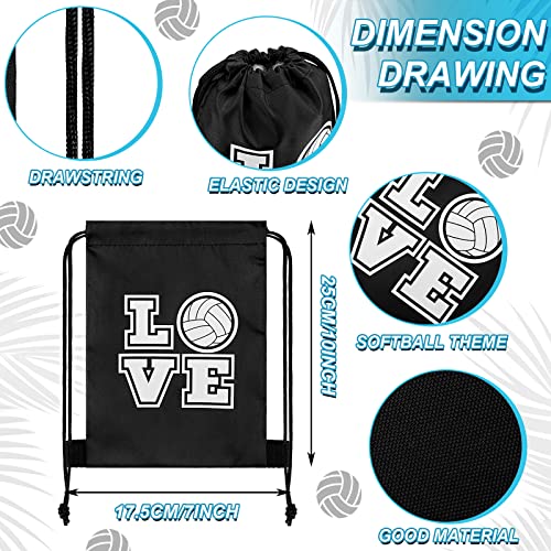 Tanlade 24 Pcs Drawstring Bags Cinch Sack Candy Drawstring Bag Goodie Favor Bags Supplies Gifts for Sports Party Men Women(Volleyball,7 x 10 Inch) - size: 7 x 10 Inch, style: Volleyball