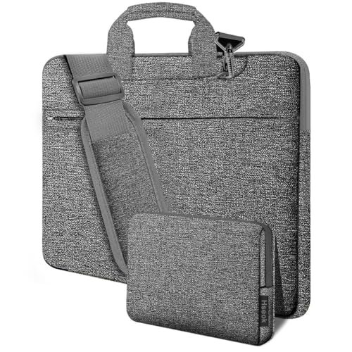 Hseok Laptop Shoulder Bag 17-17.3 inch Case, Durable Shockproof Protective Briefcase with Multi-Pockets Compatible with Lenovo Most 17-17.3 inch HP Acer Dell ASUS MSI Notebooks,Dark gray - color: Dark Gray, size: 17-17.3"