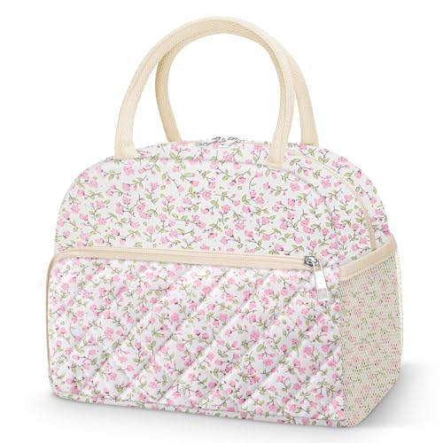 Coobiiya Lunch Box Lunch Bag for Women Men,Reusable Cute Lunch Pail bag,Leakproof,Insulated LunchBox Tote Compact 10L, Cooler Lunch Container for Work Travel Office Floral - color: Floral