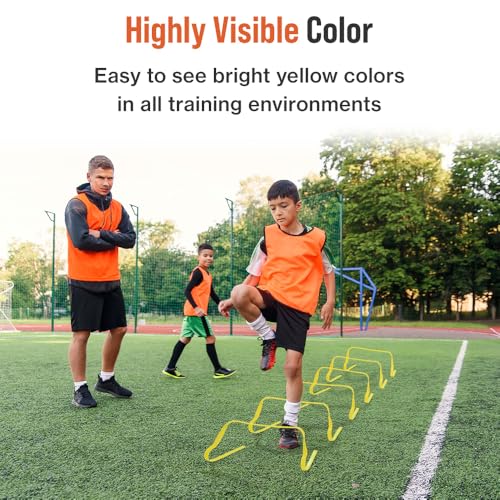 Japard Ultra Durable Agility Hurdles for Athletes of All Skill Levels, 6pcs of 7.8 inch Tall Hurdles, Bright Yellow Color, Made of Durable, Composite Materials, Easy to Set up & Transport
