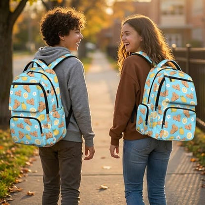 Lemon Capybara Backpack for Boys Bookbag with Lunch Box Pencil Case and Water Bottle Carrier 4PCS Set Cool Backpacks for Boys Kids Bookbags for Kindergarten Primary Elementary School - color: Capybara Lemon