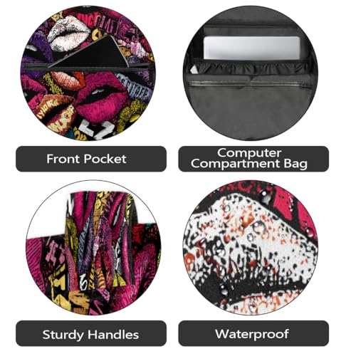 Lips Kids Backpack for Girl Boy Waterproof Kids Back Pack | Art Modern School Bookbag fit Women Men Lightweight Rucksack Casual Daypack Carry On Bag for Work Hiking Camping Gym Travel - color: Art Lips Modern