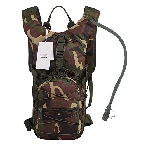 Hydration Backpack with 3L Water Bladder for Hiking and Climbing - color: Woodland