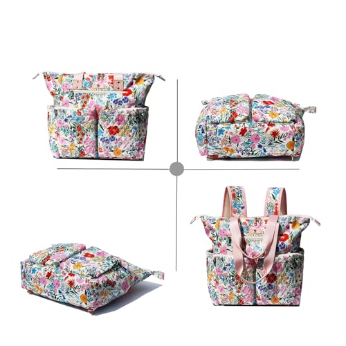 ESVAN Diaper Tote Bag Totepack Backpack 2 in 1 for Women Multifunctional Large Capacity with Insulated Pockets Travel | Multifunctional - color: A