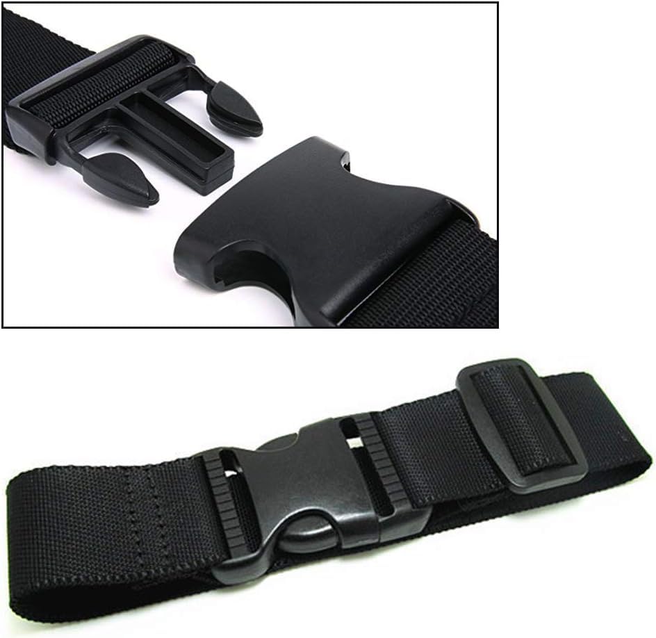 BlueCosto Luggage Straps to Add a Bag - 4 Straps, Black - Adjustable Travel Buckle to Add & Carry Backpack, Purses & Bags