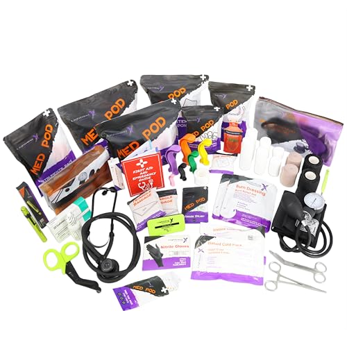 Lightning X First Responder EMT/EMS Backpack Stocked First Aid Supplies Kit B (Navy Blue) - color: Navy Blue Bag W/ Supplies