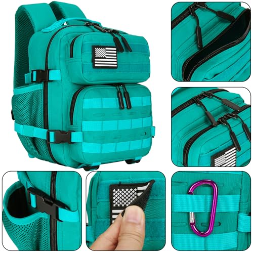 9L Mini Tactical Backpack for Men and Women Tactical Backpack Small for Hiking Small Tactical Bag Fitness Pack - color: Blackish Green