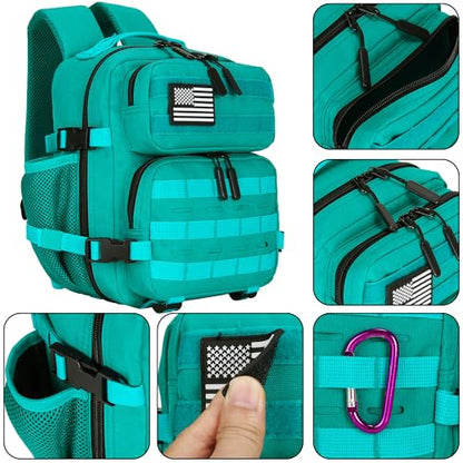 9L Mini Tactical Backpack for Men and Women Tactical Backpack Small for Hiking Small Tactical Bag Fitness Pack - color: Blackish Green