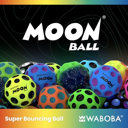 Waboba The Original Moon Ball 2 Pack - Super Bouncy Wall Balls for Kids and Teens - Outdoor Sports Toy Gift - Yellow & Cobalt