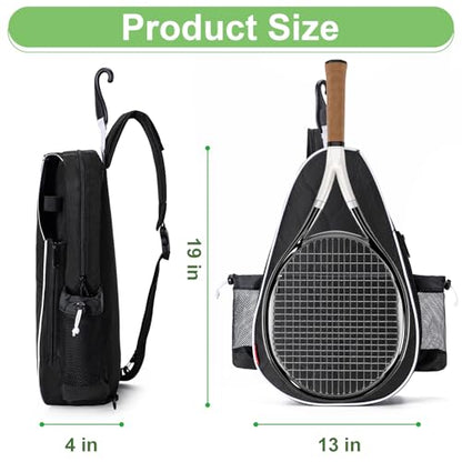 Tennis Bag for Women Men, Tennis Racket Bags Backpack Lightweight Water Resistant Sling Crossbody Gym Backpacks for Tennis Racquet, Pickleball Paddles, Badminton, Pickleball Gear & Accessories