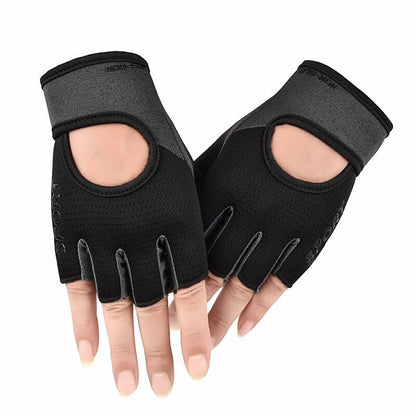 Mealah Men & Women Breathable Workout-Glove - UV Protection Fingerless Gym Gloves for Fitness Rowing Cycling - color: Black