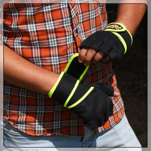 Workout Gloves for Men & Women | Gym Weight Lifting Gloves with Wrist Wrap Support | Full Palm Protection & Extra Grips for Weightlifting Fitness, Hanging, Pull ups
