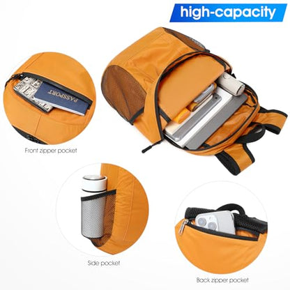 15L Lightweight Hiking Backpack Small,Waterproof Hiking Daypack,Foldable Backpack for Travel,Ultralight Daypack - color: Nylon Yellow