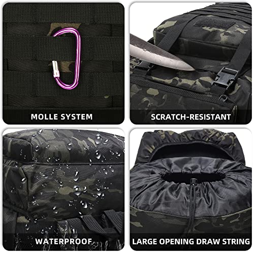 King'sGuard 70L Camping Hiking Backpack for Men Women Large Military Tactical Backpack Molle Rucksack Backpack for Outdoor - color: Black-2