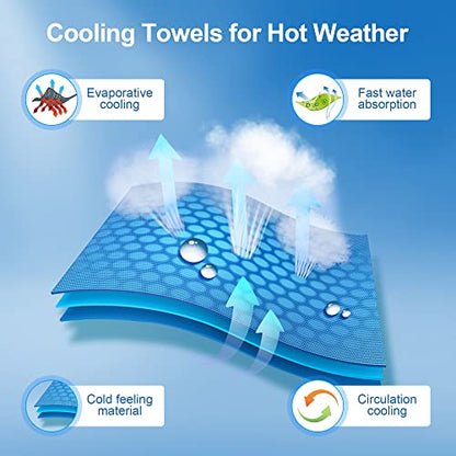 Cooling Towels 6Pack,Ice Towel for Neck and Face,Soft Breathable Chilly Microfiber Towel for Hot Weather,Camping,Workout,Sports,Yoga,Golf,Gym,Fitness