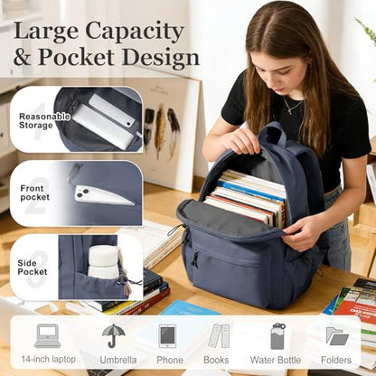 Middle School Backpack For Men Women Simple Backpack For College Students Aesthetic High School Bag Waterproof Bookbag For Teens Girls Boys（Blue Purple） - color: A6-blue Purple