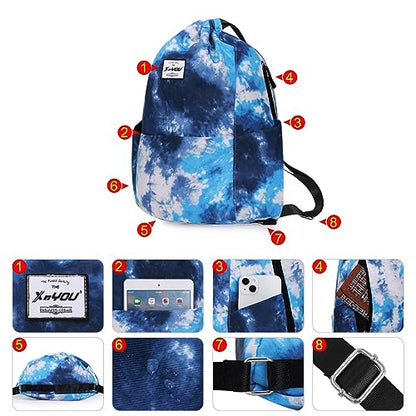 XEYOU Drawstring Sports Backpack Lightweight Gym Yoga Sackpack Shoulder Rucksack Casual Outdoor Daypack for Women and Men | Lightweight - color: Gradient Blue White