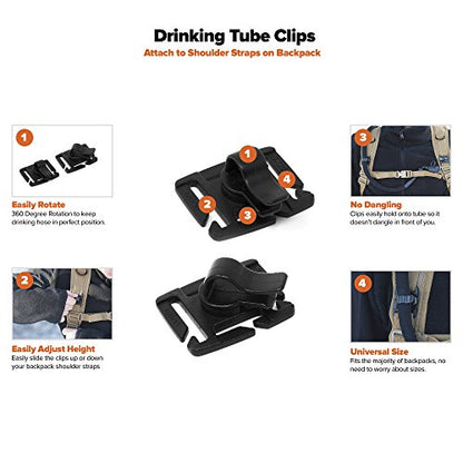 Insulated Cooler Bag & Free Clips to Hold Drinking Tube | Fits 2L & 3L Hydration Water Bladders | Keeps Water Cold for Many Hours | Lightweight & Water Resistant | Bladder is NOT Included